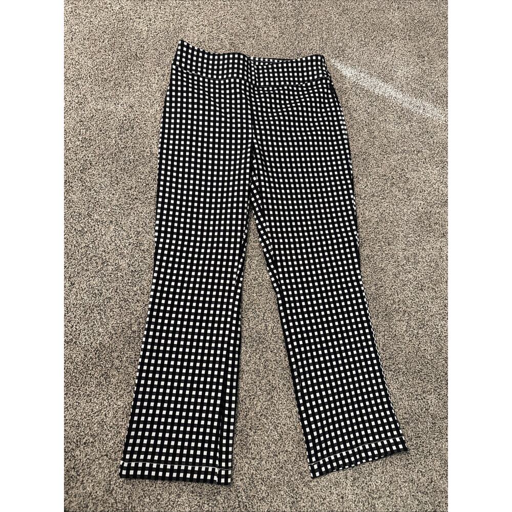 INTRO LOVE THE FIT Women's Legging/Pant Sz 6 Black & White Gingham